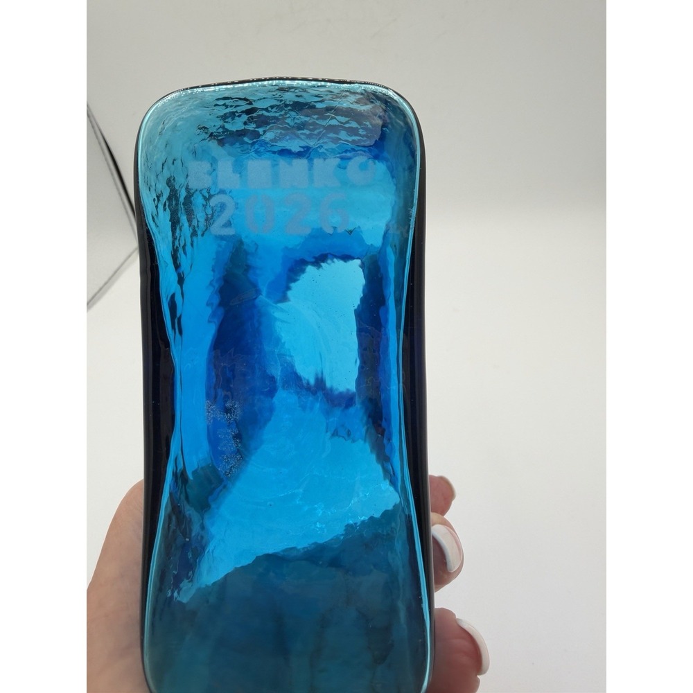 Blenko Handmade Glass-384M- Mini Water Bottle- Turquoise- New-2nd - Picture 5 of 6